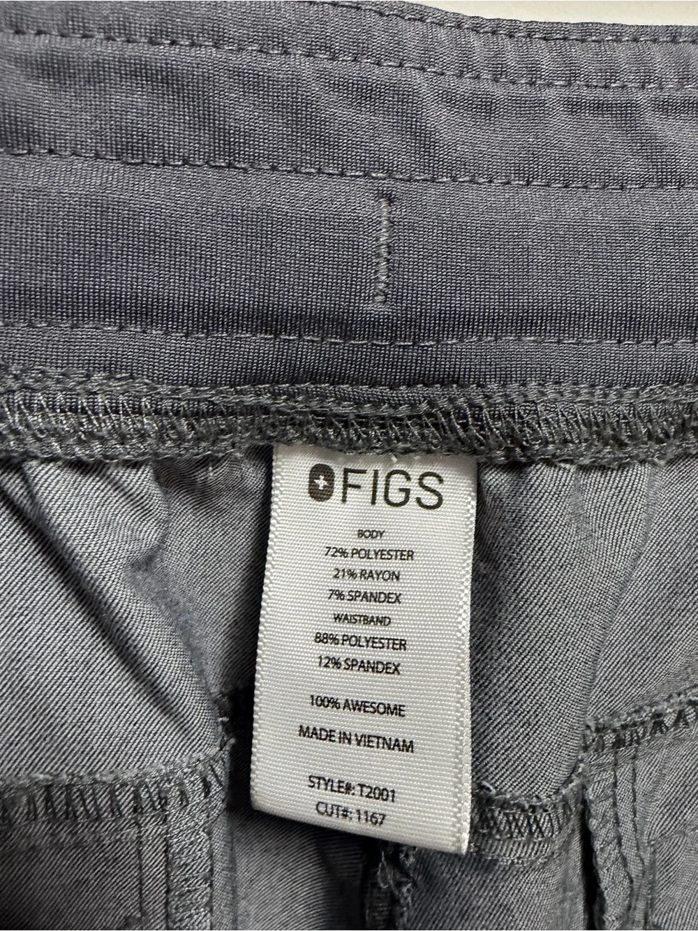 Figs Mens Axim Cargo Scrub Pants Gray Heathered Green Drawstring Size Medium